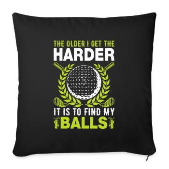 Jouer au golf, c’est vivre !- Swing the golf club - Housse de coussin décorative 45 x 45 cm - noir - Devant