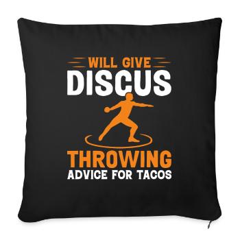 Discus throwing - with momentum to success - Sofa pillowcase 17,3'' x 17,3'' (45 x 45 cm) - black - Front
