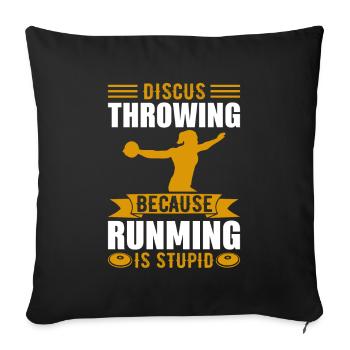 Discus throwing - with momentum to success - Sofa pillowcase 17,3'' x 17,3'' (45 x 45 cm) - black - Front