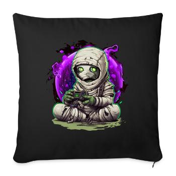 Gaming Halloween Zombie Mummy with Controller Gamer - Sofa pillowcase 17,3'' x 17,3'' (45 x 45 cm) - black - Front