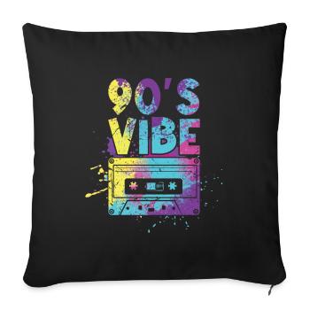 Vibe 90s Carnival 90 Retro Party Year 1990 Tie Dye - Sofa pillowcase 17,3'' x 17,3'' (45 x 45 cm) - black - Front