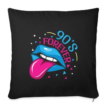 Vibe 90s Forever Carnival 90 Retro Party Year 1990 - Sofa pillowcase 17,3'' x 17,3'' (45 x 45 cm) - black - Front