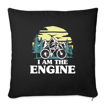 I am the engine bike - Mountainbike reiten Spruch - Sofa pillowcase 17,3'' x 17,3'' (45 x 45 cm) - black - Front
