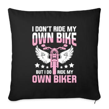 Biker Woman - Motorbike Riding Biker Girl - Sofa pillowcase 17,3'' x 17,3'' (45 x 45 cm) - black - Front