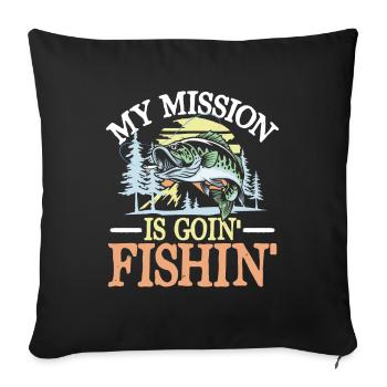 Pêcheurs et pêcheurs dans le sport de la pêche Petri Heil - Housse de coussin décorative 45 x 45 cm - noir - Devant