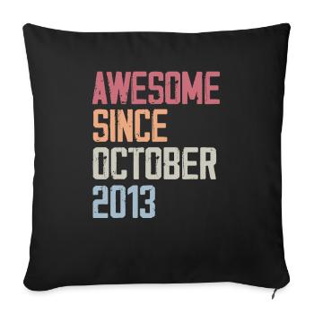 Bogosse geboren im Oktober 2013 - Fête d'anniversair - Sofakissenbezug 45 x 45 cm - Schwarz - Vorne