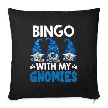 Bingo avec mes gnomies Bingo amusant - Housse de coussin décorative 45 x 45 cm - noir - Devant