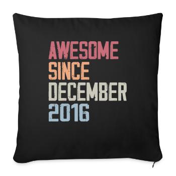 Birthday December 2016 The original 2016 December - Sofa pillowcase 17,3'' x 17,3'' (45 x 45 cm) - black - Front