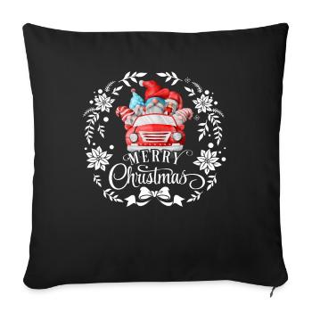 Joyeux Noël Gnome - Housse de coussin décorative 45 x 45 cm - noir - Devant