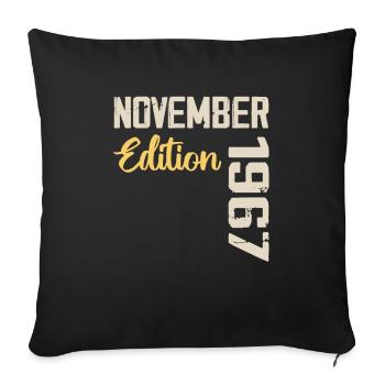 Born in November 1967 - Edition 1967 - Sofa pillowcase 17,3'' x 17,3'' (45 x 45 cm) - black - Front