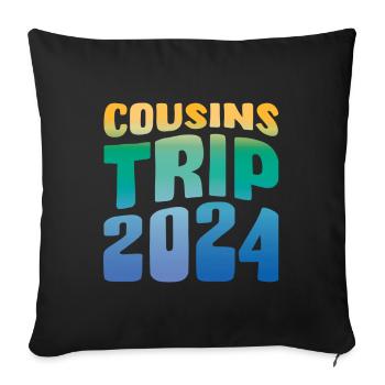 Cousins Trip 2024 - Sofakissenbezug 45 x 45 cm - Schwarz - Vorne