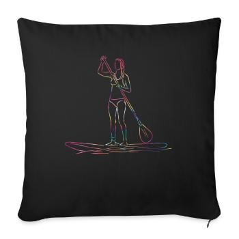 Stand Up Paddling Stand Up Board Sup - Sofa pillowcase 17,3'' x 17,3'' (45 x 45 cm) - black - Front