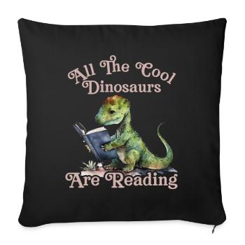 All Cool Dinosaurs Reading Kids - Sofa pillowcase 17,3'' x 17,3'' (45 x 45 cm) - black - Front