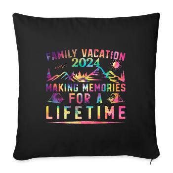 Summer holidays with the family Creating memories - Sofa pillowcase 17,3'' x 17,3'' (45 x 45 cm) - black - Front