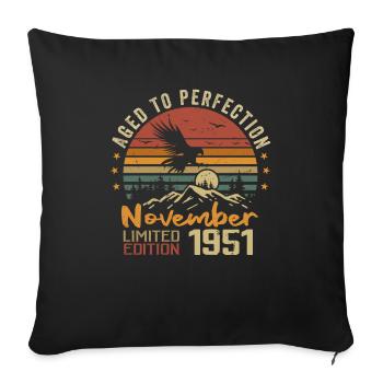 The legends were born in November 1951 - 1951 - Sofa pillowcase 17,3'' x 17,3'' (45 x 45 cm) - black - Front