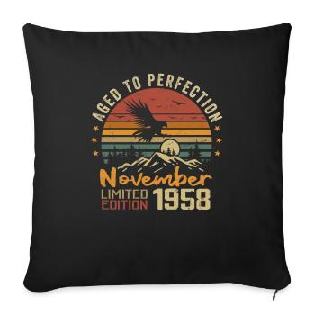 The legends were born in November 1958 - 1958 - Sofa pillowcase 17,3'' x 17,3'' (45 x 45 cm) - black - Front