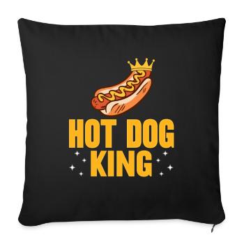 Hot Dog King! - Sofa pillowcase 17,3'' x 17,3'' (45 x 45 cm) - black - Front