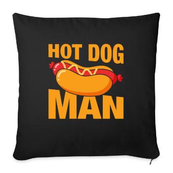 Hot Dog Man - Sofa pillowcase 17,3'' x 17,3'' (45 x 45 cm) - black - Front