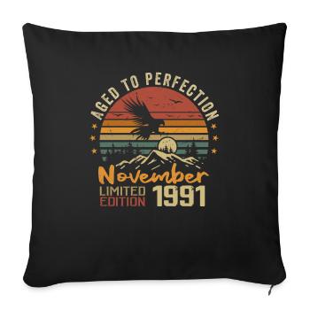 The legends were born in November 1991 - 1991 - Sofa pillowcase 17,3'' x 17,3'' (45 x 45 cm) - black - Front