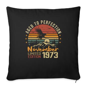 Les Légendes Sont Nées En Novembre 1973 - 1973 - Housse de coussin décorative 45 x 45 cm - noir - Devant