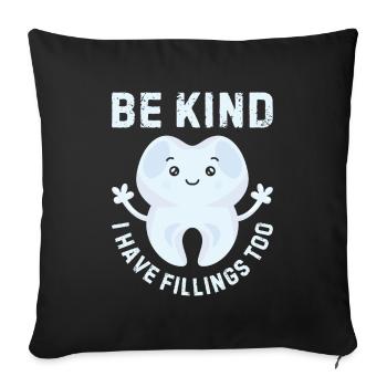 Dentiste, soyez prêt ! - Housse de coussin décorative 45 x 45 cm - noir - Devant
