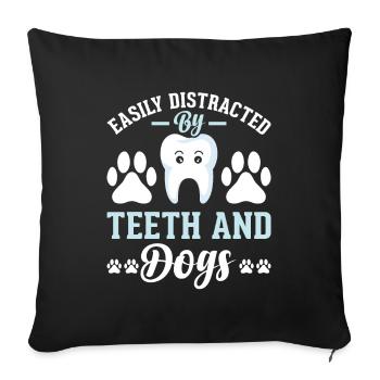 Dentist Dentist Teeth - Sofa pillowcase 17,3'' x 17,3'' (45 x 45 cm) - black - Front