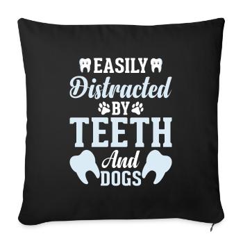 Dentist Dentist Teeth - Sofa pillowcase 17,3'' x 17,3'' (45 x 45 cm) - black - Front