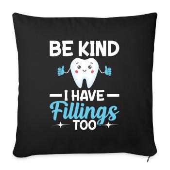Dentist Dentist Teeth - Sofa pillowcase 17,3'' x 17,3'' (45 x 45 cm) - black - Front