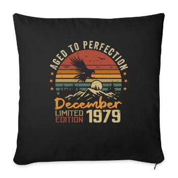 Les Légendes Sont Nées En Décembre 1979 - 1979 - Housse de coussin décorative 45 x 45 cm - noir - Devant