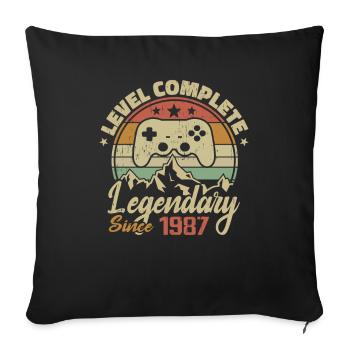 Cadeau D'anniversaire 1987 Niveau Complete - 1987 - Housse de coussin décorative 45 x 45 cm - noir - Devant