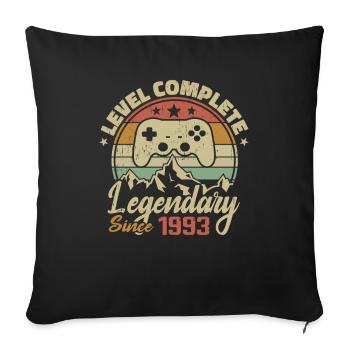 1993 Complete Level Birthday Gift - 1993 - Sofa pillowcase 17,3'' x 17,3'' (45 x 45 cm) - black - Front