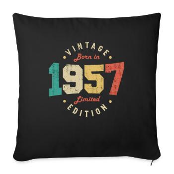 Vintage 1957 Original 1957 Retro Anniversary 1957 - Sofa pillowcase 17,3'' x 17,3'' (45 x 45 cm) - black - Front