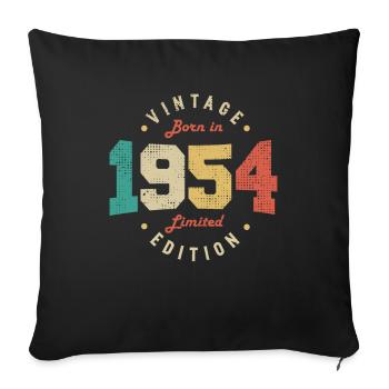 Vintage 1954 Original 1954 Anniversaire Rétro 1954 - Housse de coussin décorative 45 x 45 cm - noir - Devant