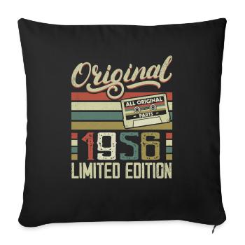 Vintage 1956 Retro Birthday Gift 1956 - Sofa pillowcase 17,3'' x 17,3'' (45 x 45 cm) - black - Front