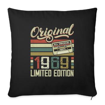 Vintage 1969 Retro Birthday Gift 1969 - Sofa pillowcase 17,3'' x 17,3'' (45 x 45 cm) - black - Front