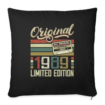 Vintage 1989 Retro Birthday Gift 1989 - Sofa pillowcase 17,3'' x 17,3'' (45 x 45 cm) - black - Front