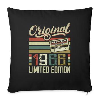 Vintage 1966 Retro Birthday Gift 1966 - Sofa pillowcase 17,3'' x 17,3'' (45 x 45 cm) - black - Front