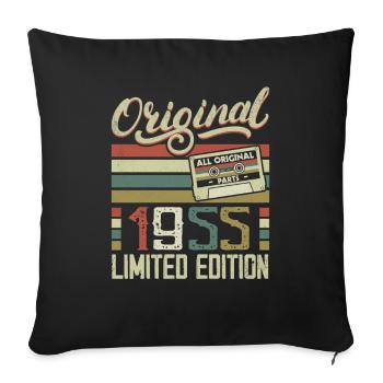 Vintage 1955 Retro Birthday Gift 1955 - Sofa pillowcase 17,3'' x 17,3'' (45 x 45 cm) - black - Front