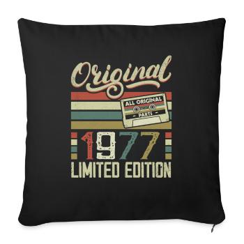 Vintage 1977 Retro Birthday Gift 1977 - Sofa pillowcase 17,3'' x 17,3'' (45 x 45 cm) - black - Front