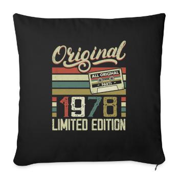 Vintage 1978 Retro 1978 Birthday Gift - Sofa pillowcase 17,3'' x 17,3'' (45 x 45 cm) - black - Front