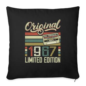 Vintage 1967 Retro Birthday Gift 1967 - Sofa pillowcase 17,3'' x 17,3'' (45 x 45 cm) - black - Front