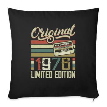 Vintage 1976 Retro 1976 Birthday Gift - Sofa pillowcase 17,3'' x 17,3'' (45 x 45 cm) - black - Front