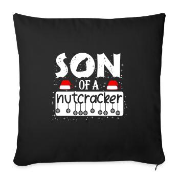 Funny Christmas Nutcracker Advent Sayings - Sofa pillowcase 17,3'' x 17,3'' (45 x 45 cm) - black - Front