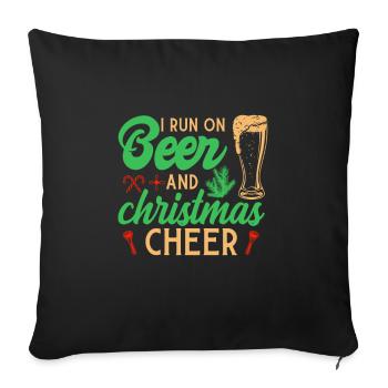 Beer and Funny Christmas Advent Sayings - Sofa pillowcase 17,3'' x 17,3'' (45 x 45 cm) - black - Front