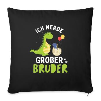 Ich werde Großer Bruder 2024 Loading Dinosaurier - Sofakissenbezug 45 x 45 cm - Schwarz - Vorne