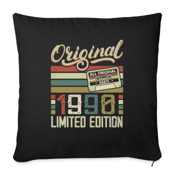 Vintage 1990's Retro 1990's Birthday Gift - Sofa pillowcase 17,3'' x 17,3'' (45 x 45 cm) - black - Front