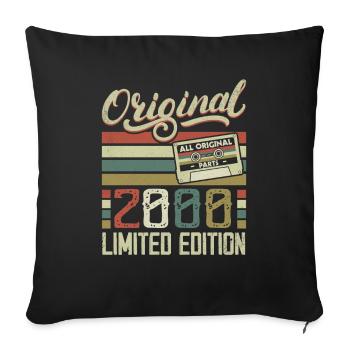 Vintage 2000 Retro 2000 Birthday Gift - Sofa pillowcase 17,3'' x 17,3'' (45 x 45 cm) - black - Front
