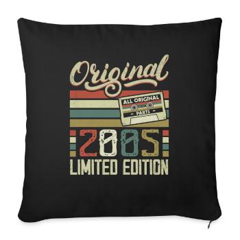 Vintage 2005 Retro Birthday Gift 2005 - Sofa pillowcase 17,3'' x 17,3'' (45 x 45 cm) - black - Front