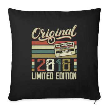 Vintage 2016 Retro Birthday Gift 2016 - Sofa pillowcase 17,3'' x 17,3'' (45 x 45 cm) - black - Front