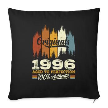 1996 Vintage Original 1996 Birthday Gift - Sofa pillowcase 17,3'' x 17,3'' (45 x 45 cm) - black - Front
